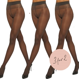 Wolford Satin Touch 20 Comfort Tights, Nearly Black (3 For 2)